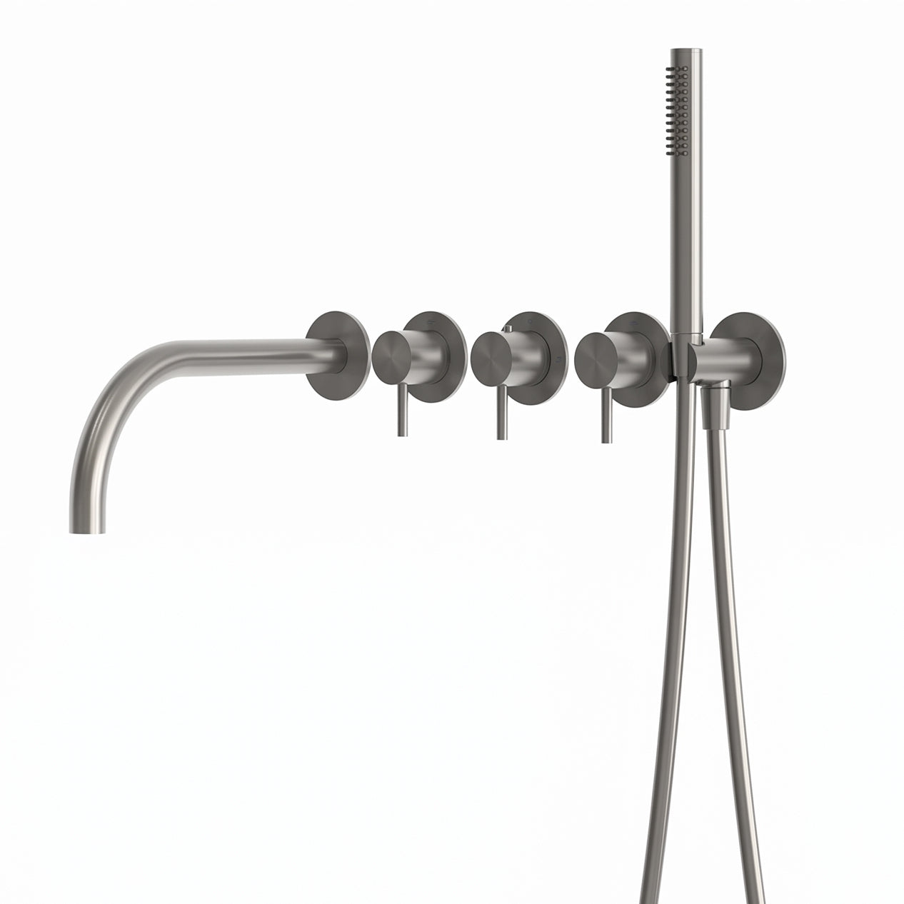Thermostatic Bath Set with 2 Volume Controls with Large Rounded Spout