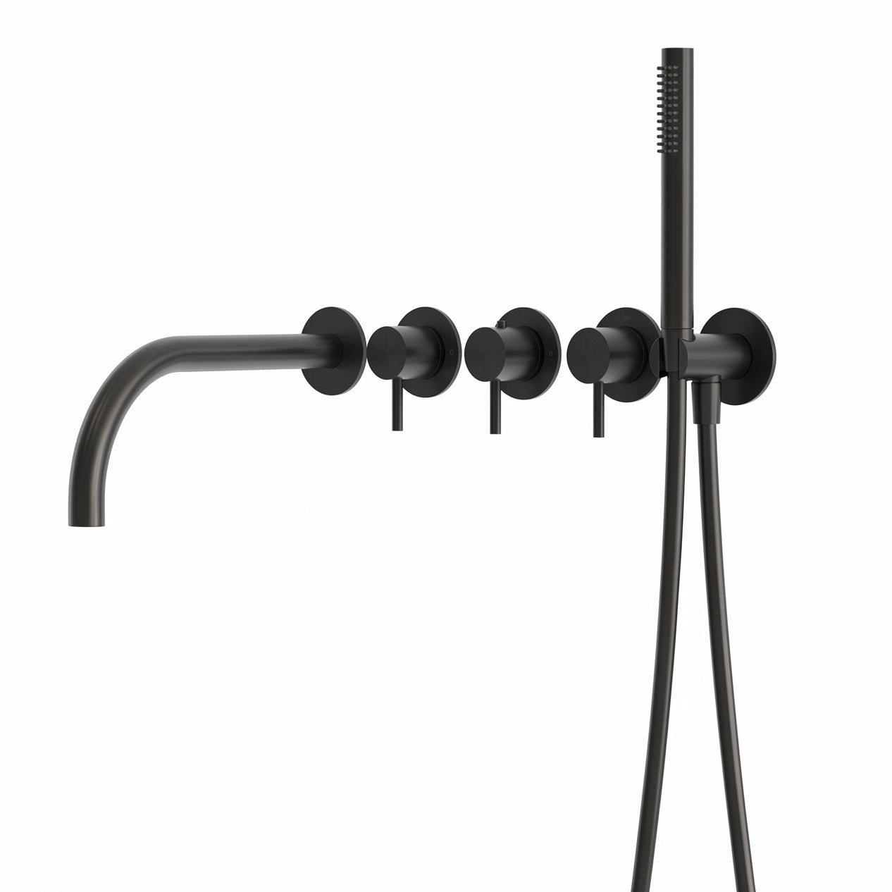 Thermostatic Bath Set with 2 Volume Controls with Large Rounded Spout